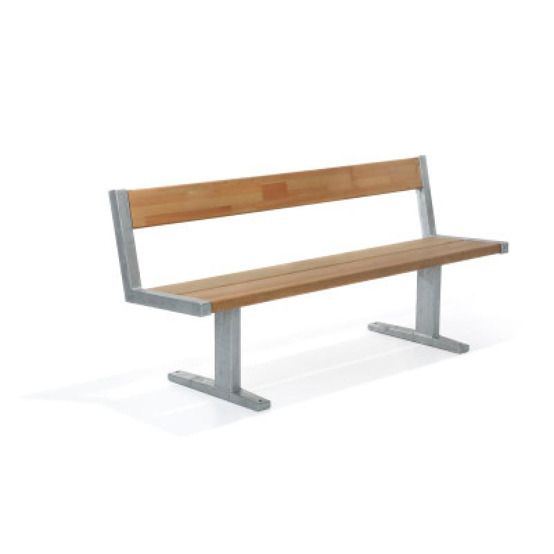 HAGS Pixbo Standard Bench with Backrest (Color: Galvanized) (8037082)