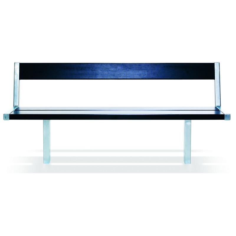 HAGS Pixbo Standard Bench with Backrest for Setting in Concrete (Color: Black/Galvanized) (8037076)