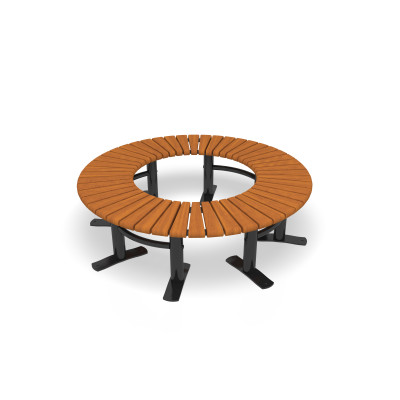 HAGS Bench Rondell 360° Sofiero Hardwood Standard - Freestanding (Colour: Black)