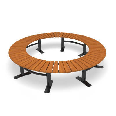HAGS Bench Rondell 360° Sofiero Hardwood Standard - Freestanding (Colour: Black)