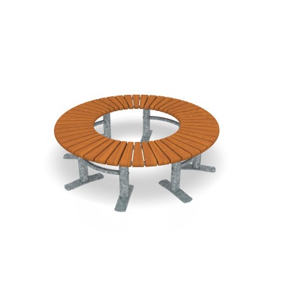 HAGS Bench Rondell 360° Sofiero Hardwood Standard - Freestanding (Colour: Galvanized)