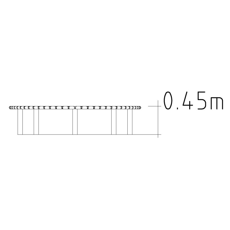 HAGS Bench Rondell 360° Sofiero Hardwood Standard - For Concreting (Colour: Black)