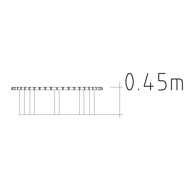 HAGS Bench Rondell 360° Sofiero Hardwood Standard - For Concreting (Colour: Galvanized)