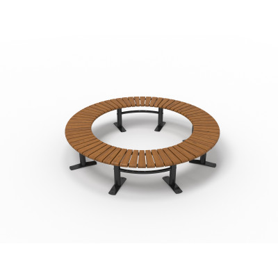 HAGS Bench Rondell 360° Sofiero Standard - Freestanding (Colour: Dark Brown/Black)