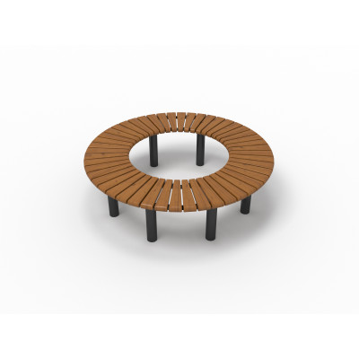 HAGS Bench Rondell 360° Sofiero Standard - for setting in concrete (color: dark brown/black)