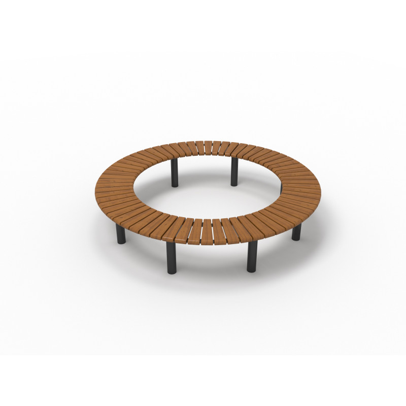 HAGS Bench Rondell 360° Sofiero Standard - for setting in concrete Front view