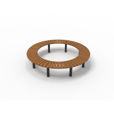 HAGS Bench Rondell 360° Sofiero Standard - for setting in concrete (color: dark brown/black)