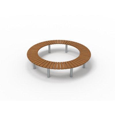 HAGS Bench Rondell 360° Sofiero Standard - for setting in concrete (color: dark brown/galvanized)