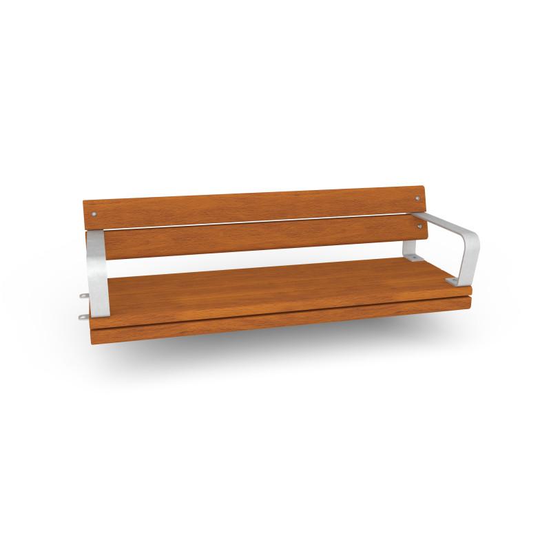 HAGS Rosenlund Hardwood Modular Park Bench 2 Sides with Armrests and Backrest Front view