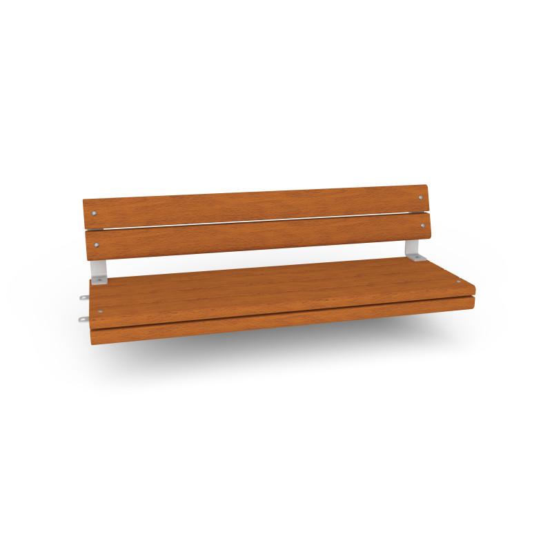 HAGS Rosenlund Hardwood Standard Modular Park Bench 2 Sides with Backrest Front view