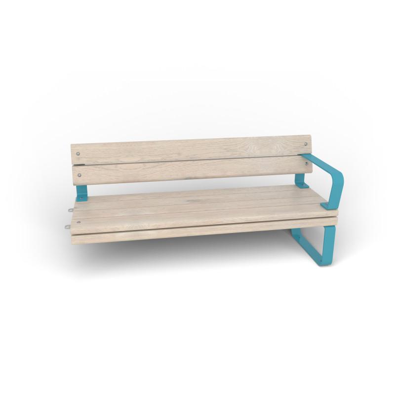 HAGS Rosenlund Standard Modular Bench 1 Side with Armrests and Backrest (Color: Blue) (8080176)