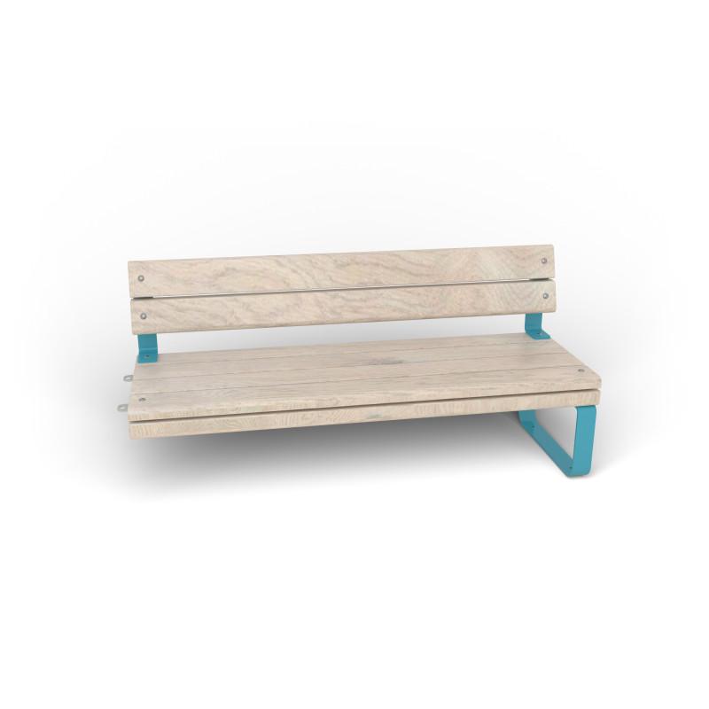 HAGS Rosenlund Standard Modular Bench 1 Side with Backrest (Color: Blue) (8080188)