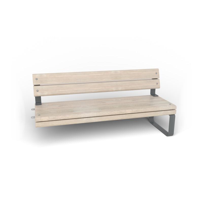HAGS Rosenlund Standard Modular Bench 1 Side with Backrest Front view