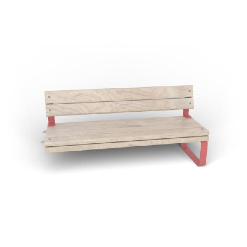 HAGS Rosenlund Standard Modular Bench 1 Side with Backrest (Color: Red) (8080186)