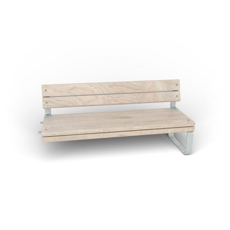 HAGS Rosenlund Standard Modular Bench 1 Side with Backrest (Color: Galvanized) (8080185)