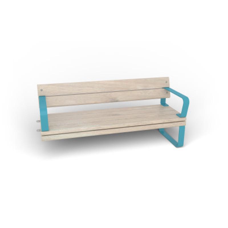 HAGS Rosenlund Standard Modular Bench 2 Sides with Armrests and Backrest (Color: Blue) (8080166)