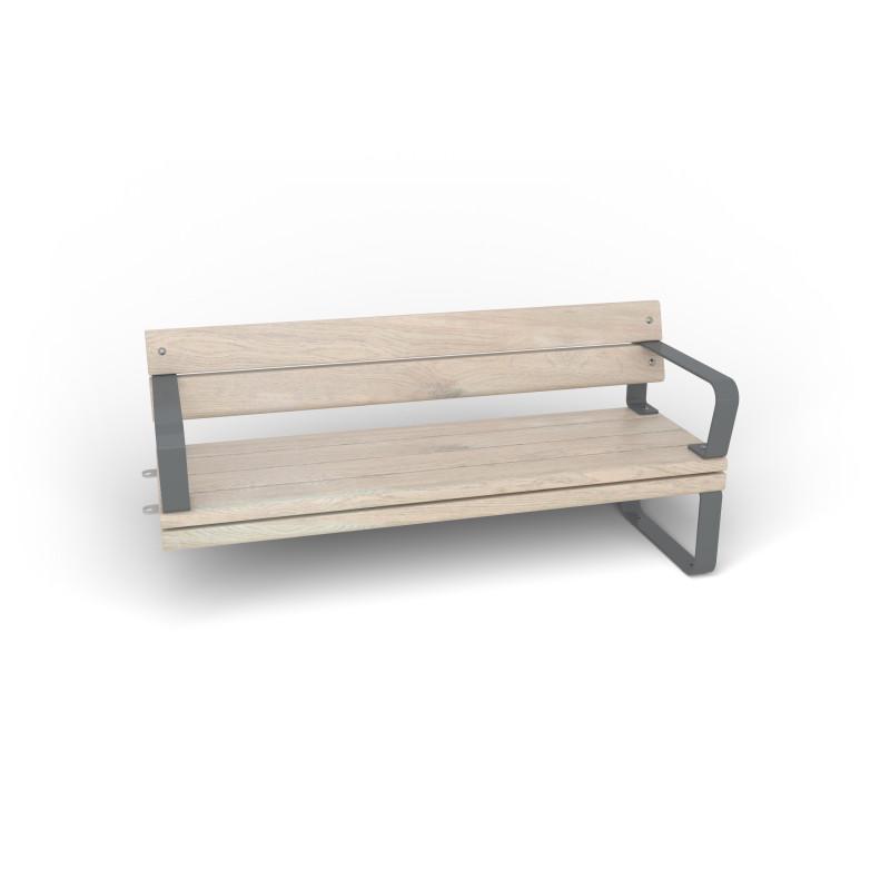 HAGS Rosenlund Standard Modular Bench 2 Sides with Armrests and Backrest (Color: Grey) (8080167)
