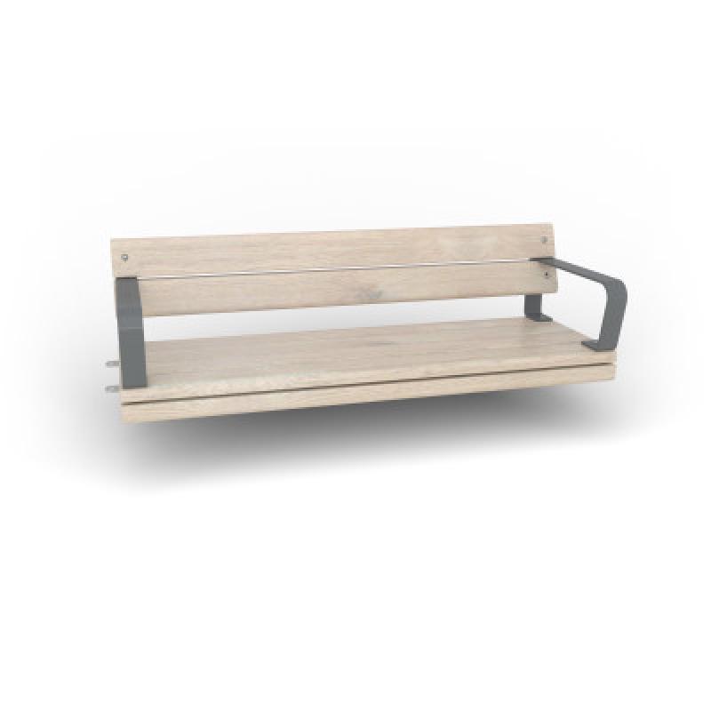 HAGS Rosenlund Standard Modular Bench 2 Sides with Armrests and Backrest (Color: Grey) (8080214)