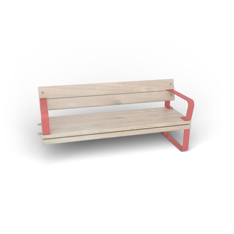 HAGS Rosenlund Standard Modular Bench 2 Sides with Armrests and Backrest (Color: Red) (8080164)