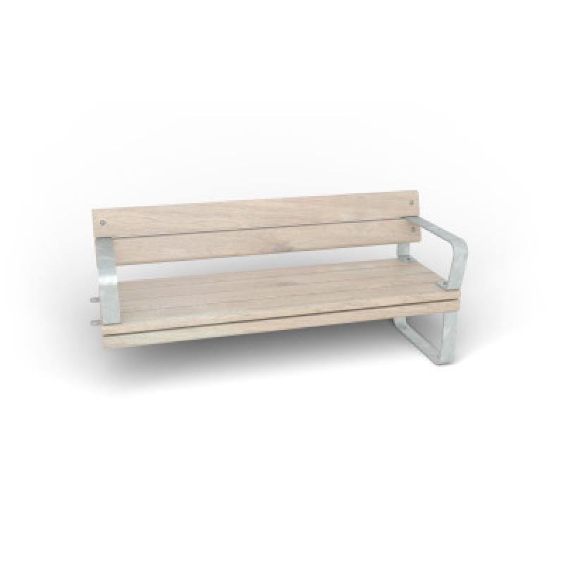 HAGS Rosenlund Standard Modular Bench 2 Sides with Armrests and Backrest (Color: Galvanized) (8080163)