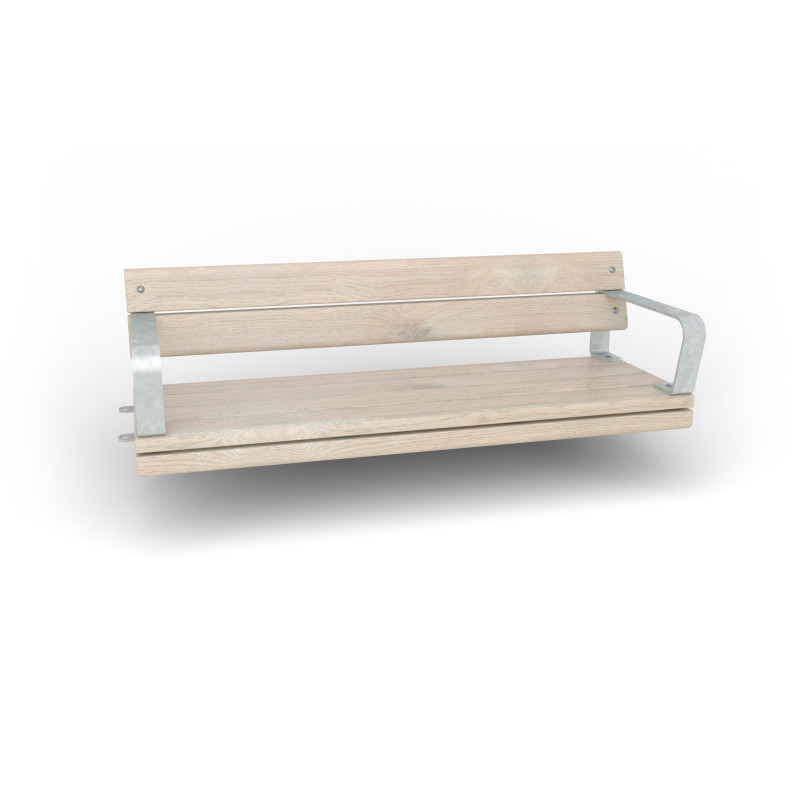 HAGS Rosenlund Standard Modular Bench 2 Sides with Armrests and Backrest (Color: Galvanized) (8080210)