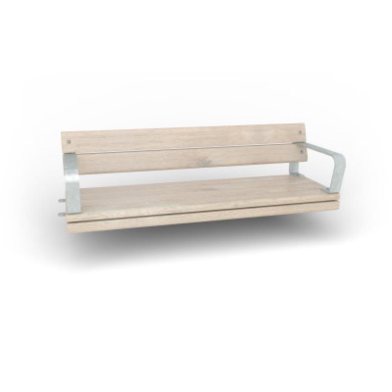 HAGS Rosenlund Standard Modular Bench 2 Sides with Armrests and Backrest (Color: Galvanized) (8080210)