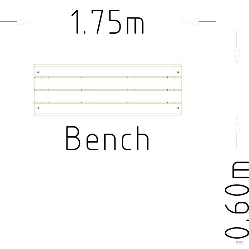 HAGS Rosenlund Standard Park Bench (Color: Red / Material: Wood) (8076975)