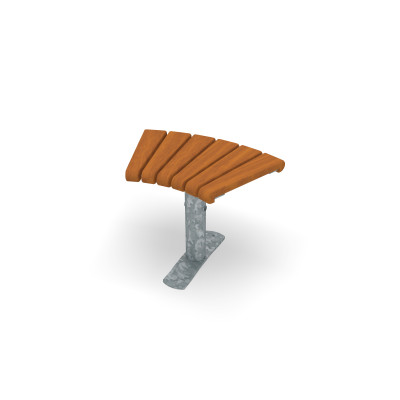 HAGS Bench Sofiero Smart 45° Hardwood Standard - Freestanding (Colour: Galvanized)