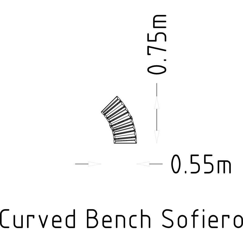 HAGS Bench Sofiero Smart 45° Hardwood Standard - Freestanding (Colour: Galvanized)