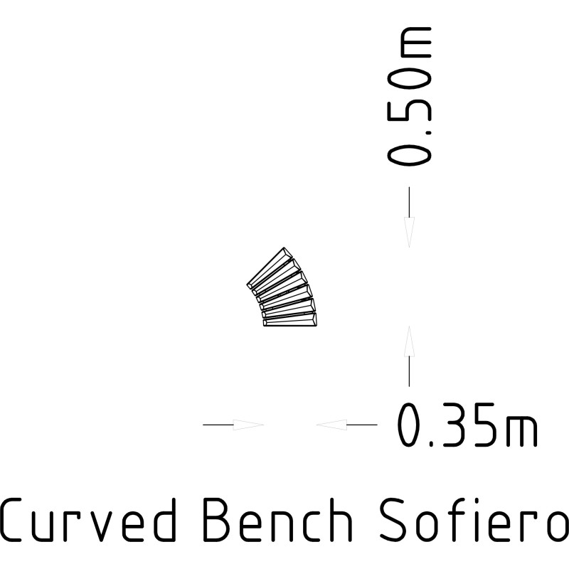 HAGS Bench Sofiero Smart 45° Hardwood Standard - For Concreting (Colour: Black)