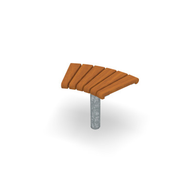 HAGS Bench Sofiero Smart 45° Hardwood Standard - For Concreting (Colour: Galvanized)