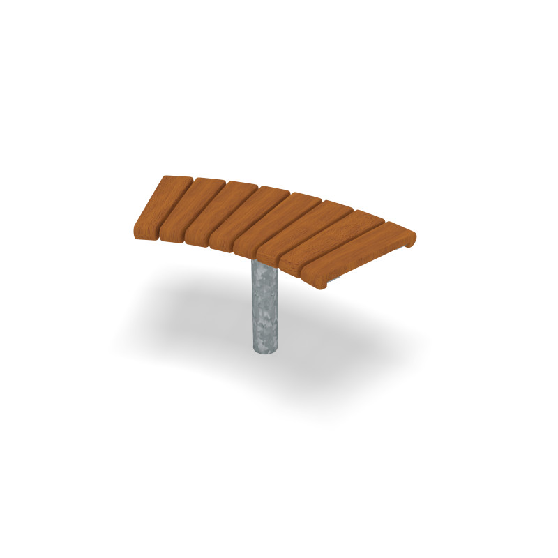 HAGS Bench Sofiero Smart 45° Hardwood Standard - For Concreting (Colour: Galvanized) Front view