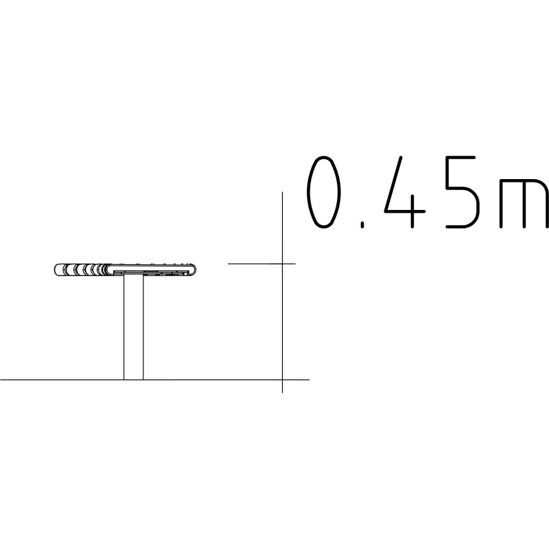 HAGS Bench Sofiero Smart 45° Hardwood Standard - For Concreting (Colour: Galvanized)