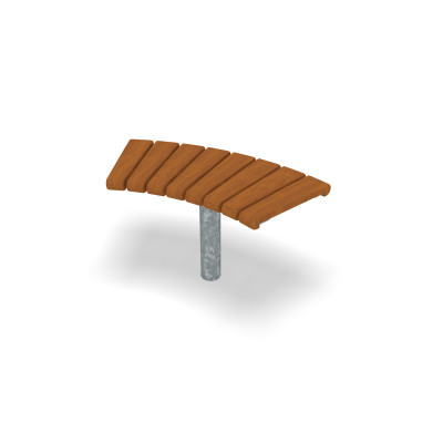 HAGS Bench Sofiero Smart 45° Hardwood Standard - For Concreting (Colour: Galvanized)