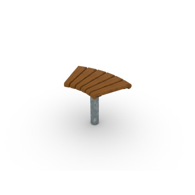 HAGS Bench Sofiero Smart 45° Standard - for setting in concrete (color: dark brown/galvanized)
