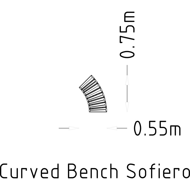 HAGS Bench Sofiero Smart 45° Standard - for setting in concrete (color: dark brown/galvanized)