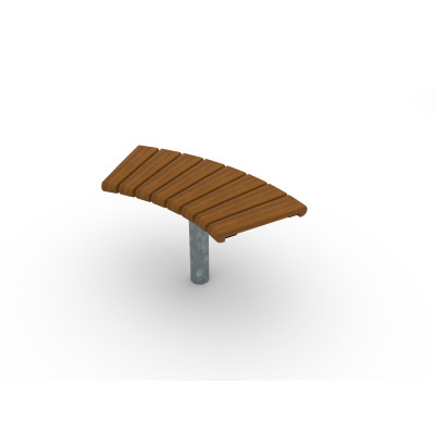HAGS Bench Sofiero Smart 45° Standard - for setting in concrete (color: dark brown/galvanized)