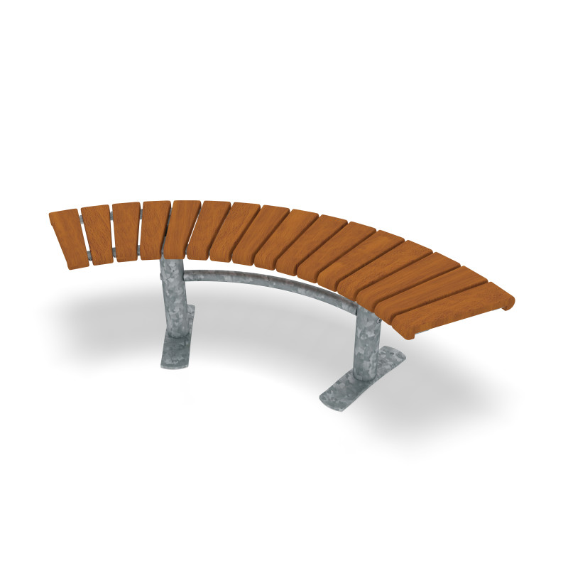 HAGS Bench Sofiero Smart 90° Hardwood Standard - Freestanding (Colour: Galvanized) Front view