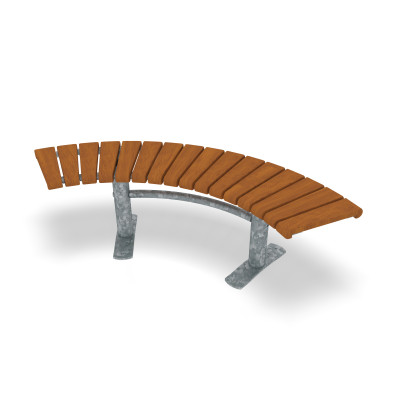 HAGS Bench Sofiero Smart 90° Hardwood Standard - Freestanding (Colour: Galvanized)