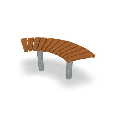 HAGS Bench Sofiero Smart 90° Hardwood Standard - For Concreting (Colour: Galvanized)