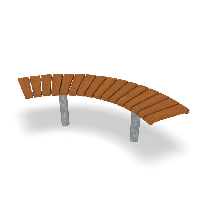HAGS Bench Sofiero Smart 90° Hardwood Standard - For Concreting (Colour: Galvanized)