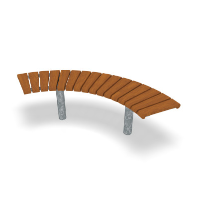 HAGS Bench Sofiero Smart 90° Hardwood Standard - For Concreting (Colour: Galvanized)