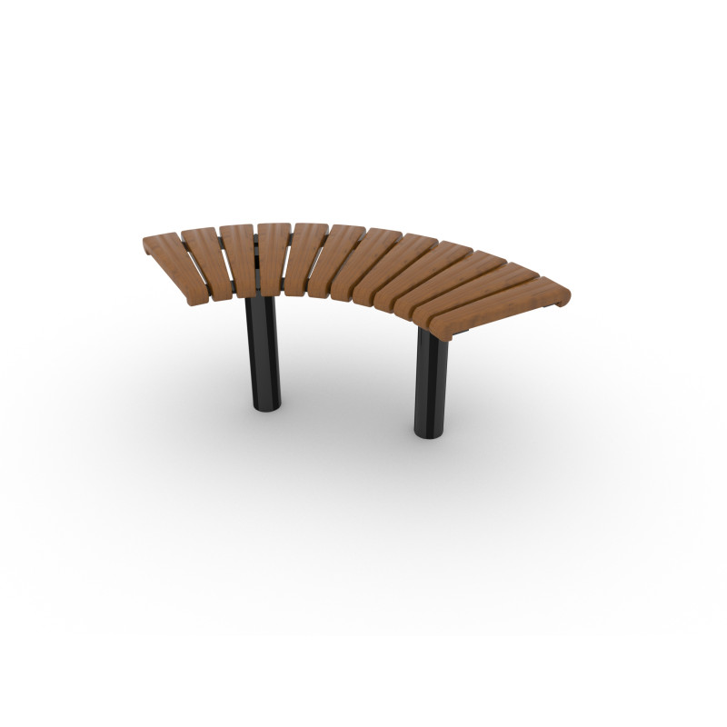 HAGS Bench Sofiero Smart 90° Standard - for setting in concrete (color: dark brown/black)