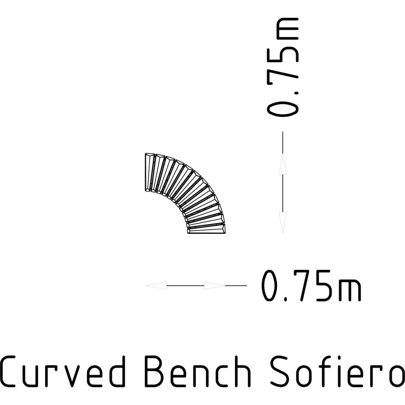 HAGS Bench Sofiero Smart 90° Standard - for setting in concrete (color: dark brown/black)
