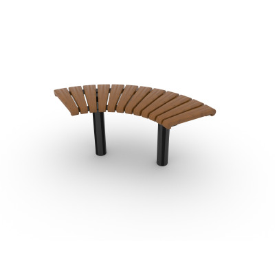 HAGS Bench Sofiero Smart 90° Standard - for setting in concrete (color: dark brown/black)