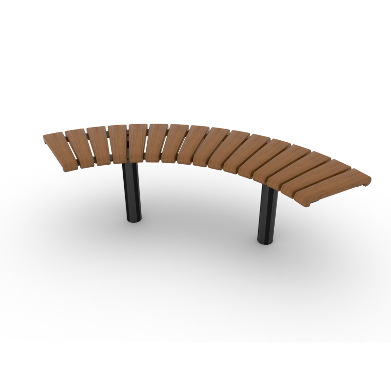 HAGS Bench Sofiero Smart 90° Standard - for setting in concrete (color: dark brown/black)