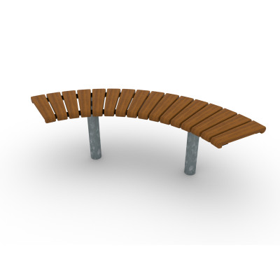 HAGS Bench Sofiero Smart 90° Standard - for setting in concrete (color: dark brown/galvanized)