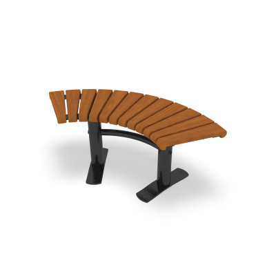 HAGS Bench Sofiero Smart curved 90° hardwood standard - freestanding (color: black)