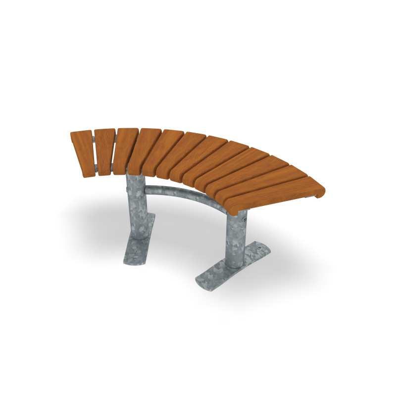 HAGS Bench Sofiero Smart curved 90° hardwood standard - freestanding (color: galvanized)