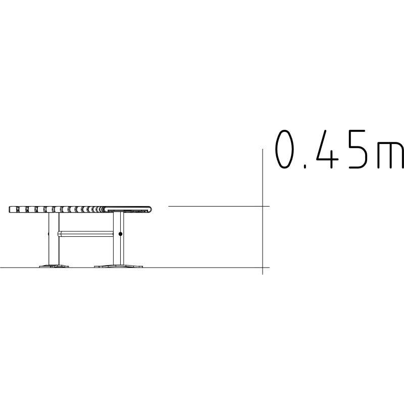 HAGS Bench Sofiero Smart curved 90° hardwood standard - freestanding (color: galvanized)